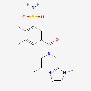 molecular formula C17H24N4O3S B3809836 3-(aminosulfonyl)-4,5-dimethyl-N-[(1-methyl-1H-imidazol-2-yl)methyl]-N-propylbenzamide 