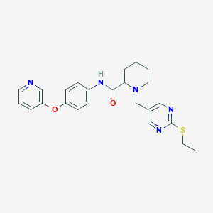 1-{[2-(ethylthio)-5-pyrimidinyl]methyl}-N-[4-(3-pyridinyloxy)phenyl]-2-piperidinecarboxamide