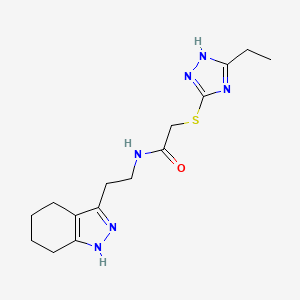 2-[(3-ethyl-1H-1,2,4-triazol-5-yl)thio]-N-[2-(4,5,6,7-tetrahydro-2H-indazol-3-yl)ethyl]acetamide
