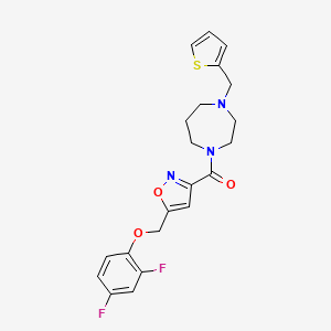 molecular formula C21H21F2N3O3S B3809862 1-({5-[(2,4-difluorophenoxy)methyl]-3-isoxazolyl}carbonyl)-4-(2-thienylmethyl)-1,4-diazepane 