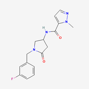 molecular formula C16H17FN4O2 B3809875 N-[1-(3-fluorobenzyl)-5-oxo-3-pyrrolidinyl]-1-methyl-1H-pyrazole-5-carboxamide 