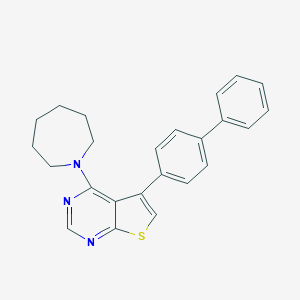 molecular formula C24H23N3S B380989 4-(1-氮杂环庚基)-5-[1,1'-联苯]-4-基噻吩并[2,3-d]嘧啶 CAS No. 345615-30-7