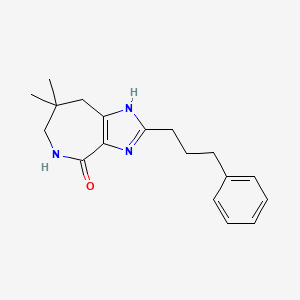 molecular formula C18H23N3O B3809909 7,7-dimethyl-2-(3-phenylpropyl)-5,6,7,8-tetrahydroimidazo[4,5-c]azepin-4(1H)-one 