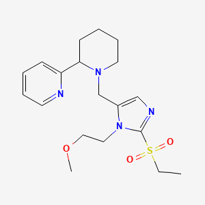 molecular formula C19H28N4O3S B3809916 2-(1-{[2-(ethylsulfonyl)-1-(2-methoxyethyl)-1H-imidazol-5-yl]methyl}-2-piperidinyl)pyridine 