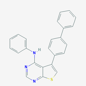 molecular formula C24H17N3S B380993 5-([1,1'-biphenyl]-4-yl)-N-phenylthieno[2,3-d]pyrimidin-4-amine CAS No. 345615-28-3