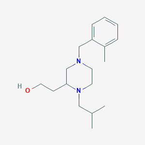 molecular formula C18H30N2O B3809945 2-[1-isobutyl-4-(2-methylbenzyl)-2-piperazinyl]ethanol 