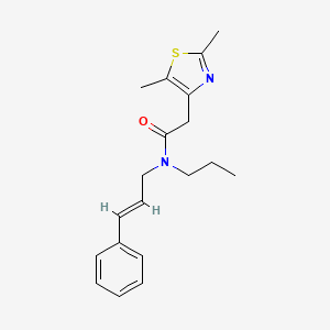 molecular formula C19H24N2OS B3809947 2-(2,5-dimethyl-1,3-thiazol-4-yl)-N-[(2E)-3-phenylprop-2-en-1-yl]-N-propylacetamide 