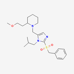 molecular formula C23H35N3O3S B3809966 1-{[2-(benzylsulfonyl)-1-isobutyl-1H-imidazol-5-yl]methyl}-2-(2-methoxyethyl)piperidine 
