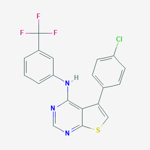 molecular formula C19H11ClF3N3S B380997 5-(4-chlorophenyl)-N-[3-(trifluoromethyl)phenyl]thieno[2,3-d]pyrimidin-4-amine 