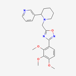 molecular formula C22H26N4O4 B3809971 3-(1-{[3-(2,3,4-trimethoxyphenyl)-1,2,4-oxadiazol-5-yl]methyl}-2-piperidinyl)pyridine 