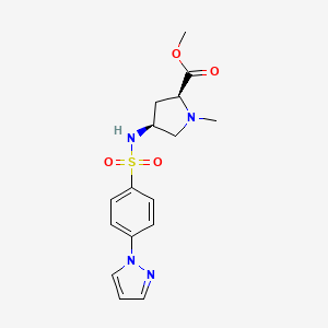 methyl (2S,4S)-1-methyl-4-({[4-(1H-pyrazol-1-yl)phenyl]sulfonyl}amino)pyrrolidine-2-carboxylate