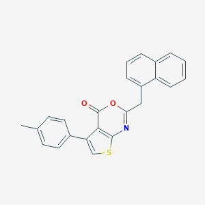 molecular formula C24H17NO2S B380999 5-(4-Methylphenyl)-2-(naphthalen-1-ylmethyl)thieno[2,3-d][1,3]oxazin-4-one CAS No. 315682-44-1