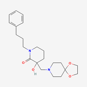 molecular formula C22H32N2O4 B3809991 3-(1,4-dioxa-8-azaspiro[4.5]dec-8-ylmethyl)-3-hydroxy-1-(3-phenylpropyl)-2-piperidinone 