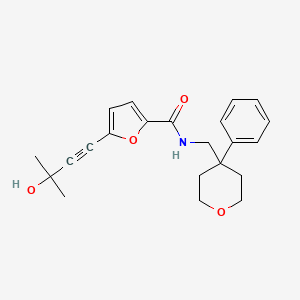 5-(3-hydroxy-3-methylbut-1-yn-1-yl)-N-[(4-phenyltetrahydro-2H-pyran-4-yl)methyl]-2-furamide