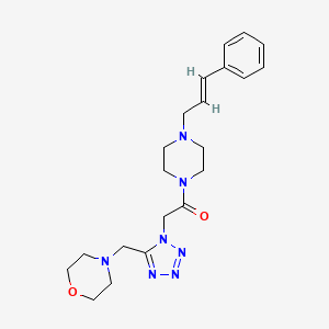 4-{[1-(2-oxo-2-{4-[(2E)-3-phenyl-2-propen-1-yl]-1-piperazinyl}ethyl)-1H-tetrazol-5-yl]methyl}morpholine