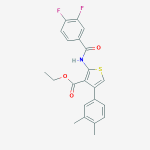 molecular formula C22H19F2NO3S B381001 Ethyl 2-(3,4-difluorobenzamido)-4-(3,4-dimethylphenyl)thiophene-3-carboxylate CAS No. 315682-46-3