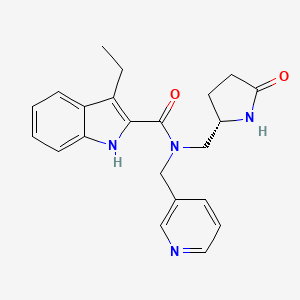 3-ethyl-N-{[(2S)-5-oxopyrrolidin-2-yl]methyl}-N-(pyridin-3-ylmethyl)-1H-indole-2-carboxamide