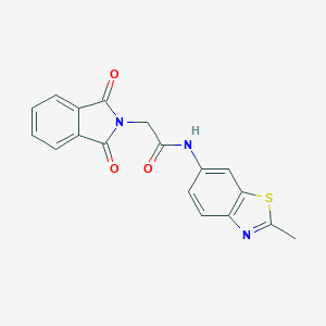 molecular formula C18H13N3O3S B381007 2-(1,3-dioxoisoindolin-2-yl)-N-(2-methylbenzo[d]thiazol-6-yl)acetamide CAS No. 315682-50-9