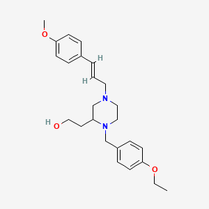 2-{1-(4-ethoxybenzyl)-4-[(2E)-3-(4-methoxyphenyl)-2-propen-1-yl]-2-piperazinyl}ethanol