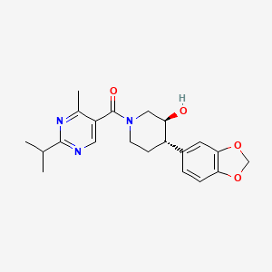 molecular formula C21H25N3O4 B3810089 (3S*,4S*)-4-(1,3-benzodioxol-5-yl)-1-[(2-isopropyl-4-methylpyrimidin-5-yl)carbonyl]piperidin-3-ol 