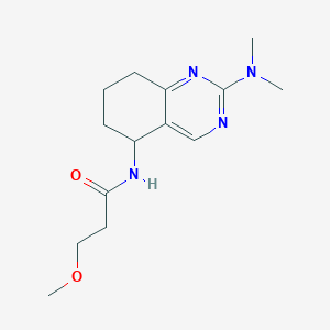 molecular formula C14H22N4O2 B3810090 N-[2-(dimethylamino)-5,6,7,8-tetrahydro-5-quinazolinyl]-3-methoxypropanamide 