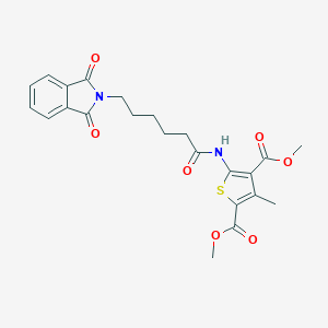 molecular formula C23H24N2O7S B381010 Dimethyl 5-[6-(1,3-dioxoisoindol-2-yl)hexanoylamino]-3-methylthiophene-2,4-dicarboxylate CAS No. 315682-74-7