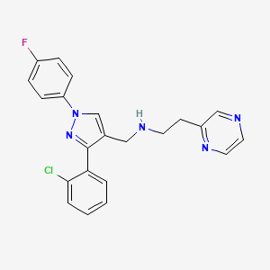 N-{[3-(2-chlorophenyl)-1-(4-fluorophenyl)-1H-pyrazol-4-yl]methyl}-2-(2-pyrazinyl)ethanamine
