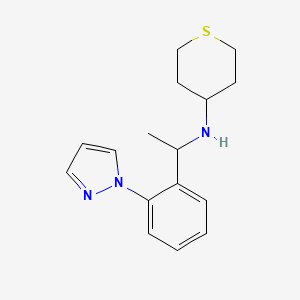 N-{1-[2-(1H-pyrazol-1-yl)phenyl]ethyl}tetrahydro-2H-thiopyran-4-amine