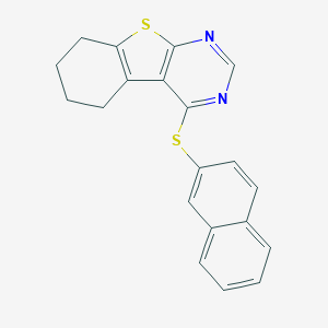 molecular formula C20H16N2S2 B381012 4-(2-Naphthylthio)-5,6,7,8-tetrahydro[1]benzothieno[2,3-d]pyrimidine CAS No. 315682-82-7