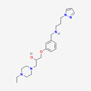molecular formula C22H35N5O2 B3810122 1-(4-ethyl-1-piperazinyl)-3-[3-({[3-(1H-pyrazol-1-yl)propyl]amino}methyl)phenoxy]-2-propanol 
