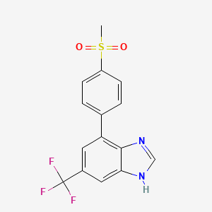 molecular formula C15H11F3N2O2S B3810129 4-[4-(methylsulfonyl)phenyl]-6-(trifluoromethyl)-1H-benzimidazole 