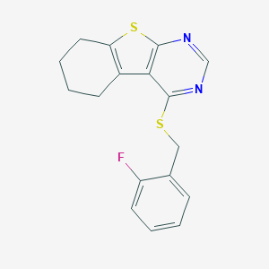 2-Fluorobenzyl 5,6,7,8-tetrahydro[1]benzothieno[2,3-d]pyrimidin-4-yl sulfide
