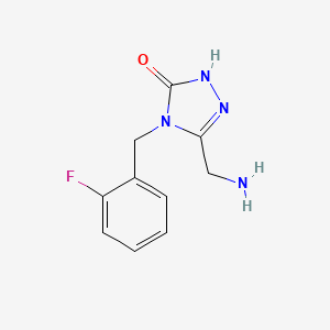 molecular formula C10H11FN4O B3810139 5-(aminomethyl)-4-(2-fluorobenzyl)-2,4-dihydro-3H-1,2,4-triazol-3-one 