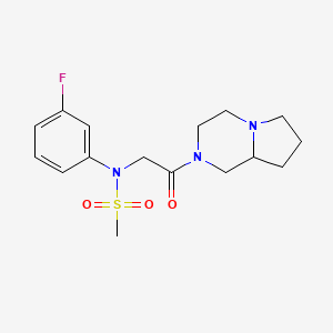 molecular formula C16H22FN3O3S B3810147 N-(3-fluorophenyl)-N-[2-(hexahydropyrrolo[1,2-a]pyrazin-2(1H)-yl)-2-oxoethyl]methanesulfonamide 