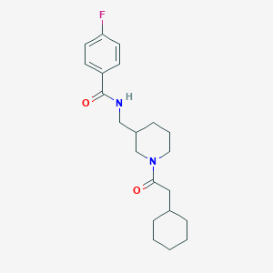 molecular formula C21H29FN2O2 B3810154 N-{[1-(cyclohexylacetyl)-3-piperidinyl]methyl}-4-fluorobenzamide 