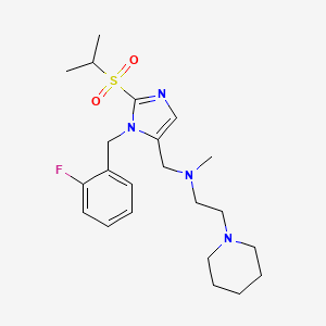 N-{[1-(2-fluorobenzyl)-2-(isopropylsulfonyl)-1H-imidazol-5-yl]methyl}-N-methyl-2-(1-piperidinyl)ethanamine