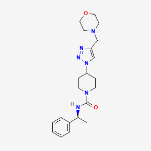 molecular formula C21H30N6O2 B3810169 4-[4-(4-morpholinylmethyl)-1H-1,2,3-triazol-1-yl]-N-[(1S)-1-phenylethyl]-1-piperidinecarboxamide trifluoroacetate 