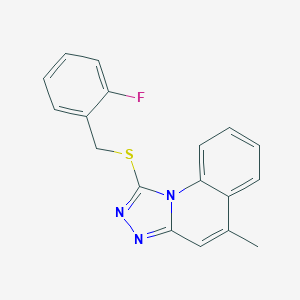 molecular formula C18H14FN3S B381019 1-((2-氟苄基)硫)-5-甲基-[1,2,4]三唑并[4,3-a]喹啉 CAS No. 315682-87-2