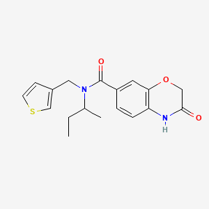 molecular formula C18H20N2O3S B3810192 N-(sec-butyl)-3-oxo-N-(3-thienylmethyl)-3,4-dihydro-2H-1,4-benzoxazine-7-carboxamide 
