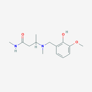 molecular formula C14H22N2O3 B3810201 3-[(2-hydroxy-3-methoxybenzyl)(methyl)amino]-N-methylbutanamide 