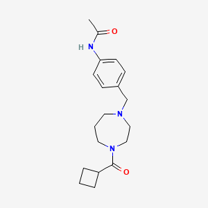 molecular formula C19H27N3O2 B3810202 N-(4-{[4-(cyclobutylcarbonyl)-1,4-diazepan-1-yl]methyl}phenyl)acetamide 