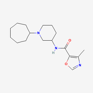 N-(1-cycloheptyl-3-piperidinyl)-4-methyl-1,3-oxazole-5-carboxamide
