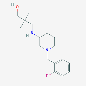 molecular formula C17H27FN2O B3810234 3-{[1-(2-fluorobenzyl)-3-piperidinyl]amino}-2,2-dimethyl-1-propanol 