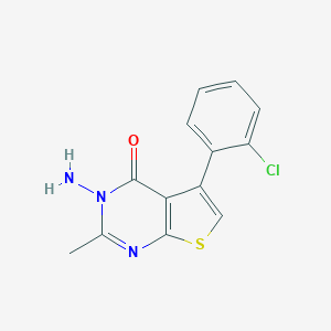 molecular formula C13H10ClN3OS B381024 3-amino-5-(2-chlorophenyl)-2-methylthieno[2,3-d]pyrimidin-4(3H)-one 