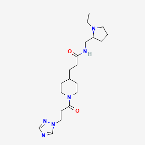 N-[(1-ethyl-2-pyrrolidinyl)methyl]-3-{1-[3-(1H-1,2,4-triazol-1-yl)propanoyl]-4-piperidinyl}propanamide