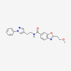 2-(2-methoxyethyl)-N-[2-(1-phenyl-1H-pyrazol-4-yl)ethyl]-1,3-benzoxazole-6-carboxamide