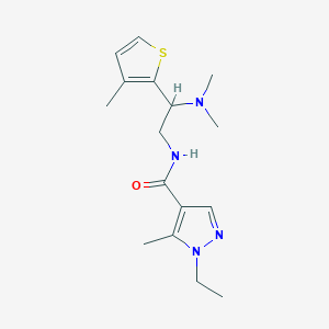 molecular formula C16H24N4OS B3810272 N-[2-(dimethylamino)-2-(3-methyl-2-thienyl)ethyl]-1-ethyl-5-methyl-1H-pyrazole-4-carboxamide 