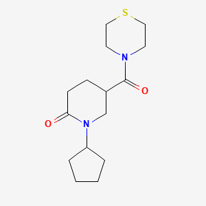 molecular formula C15H24N2O2S B3810275 1-cyclopentyl-5-(4-thiomorpholinylcarbonyl)-2-piperidinone 