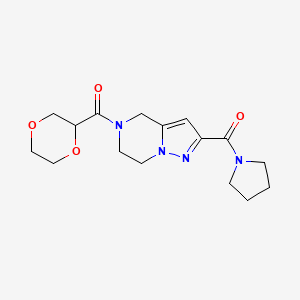 5-(1,4-dioxan-2-ylcarbonyl)-2-(pyrrolidin-1-ylcarbonyl)-4,5,6,7-tetrahydropyrazolo[1,5-a]pyrazine