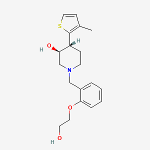 molecular formula C19H25NO3S B3810280 (3S*,4R*)-1-[2-(2-hydroxyethoxy)benzyl]-4-(3-methyl-2-thienyl)piperidin-3-ol 